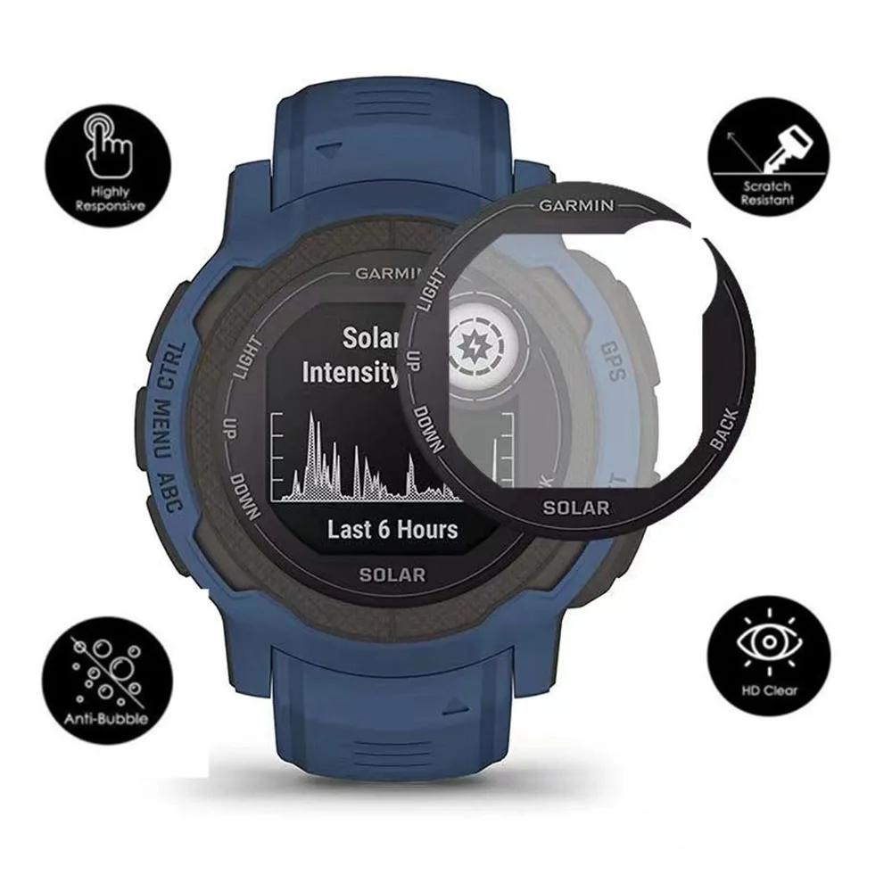 Behua 3d curvo edge film limpar tela de cobertura completa à prova riscos filmes protetores para garmin instinct 2s smartwatch acessórios