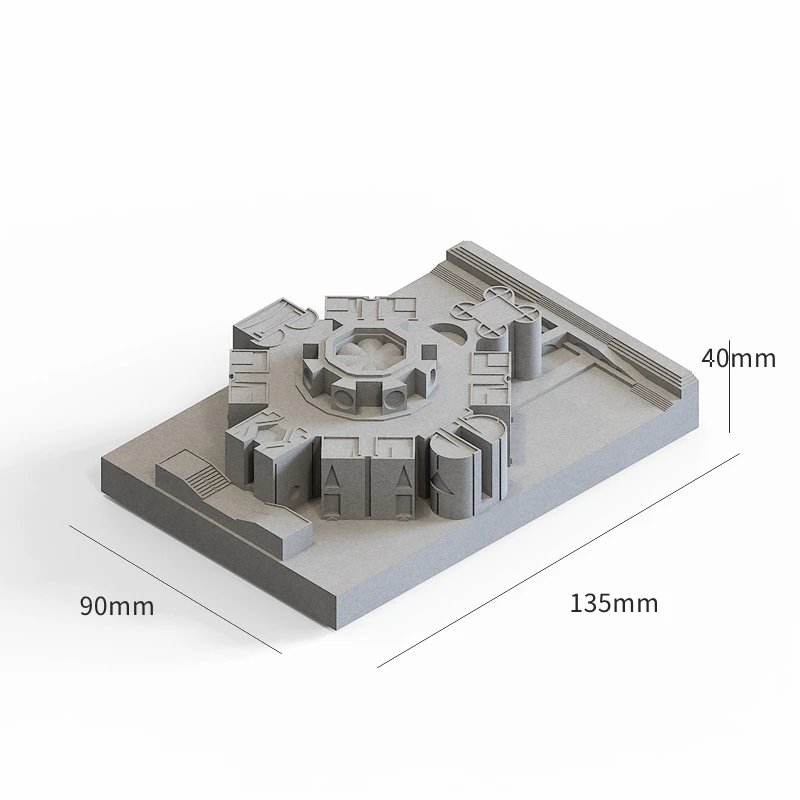 Modèle miniature en ciment de la Maison du Parlement national du Bangladesh de Louis Kahn, réplique 