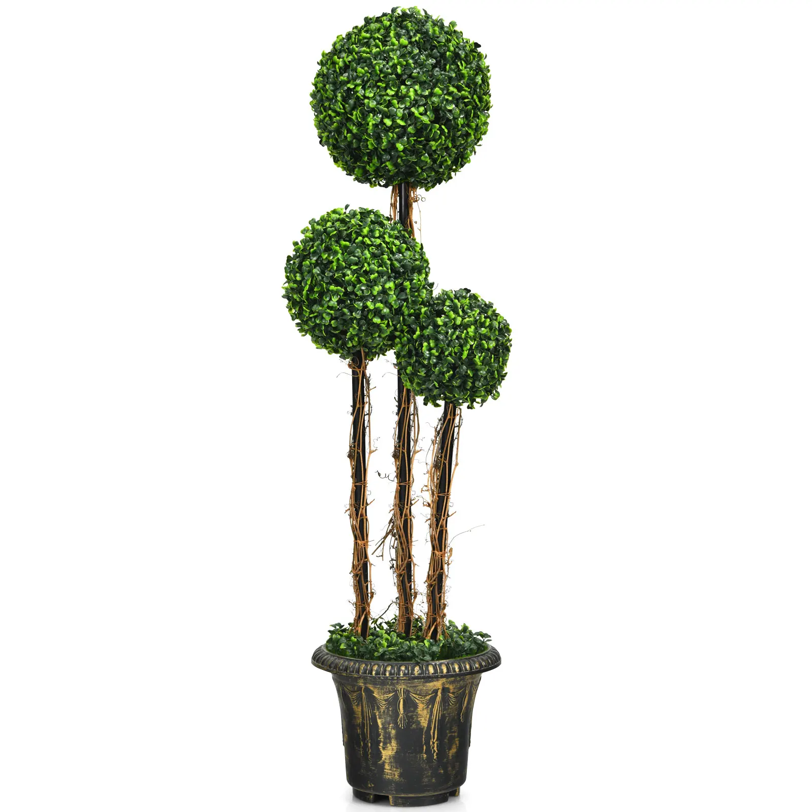 Art plant 115cm Artificial Tree with Pot & 3 Balls Artificial Decor plant Green Plants Shape Cut Tree Ball Tree Room plant