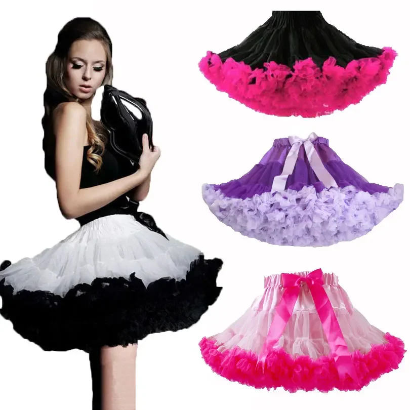 Ball Gown Skirts Women's Woman Ruffle Chiffon Ballet Mini Tutu Skirt Bride's Wedding for Teenager Girls Four Ladies Seasons Wear