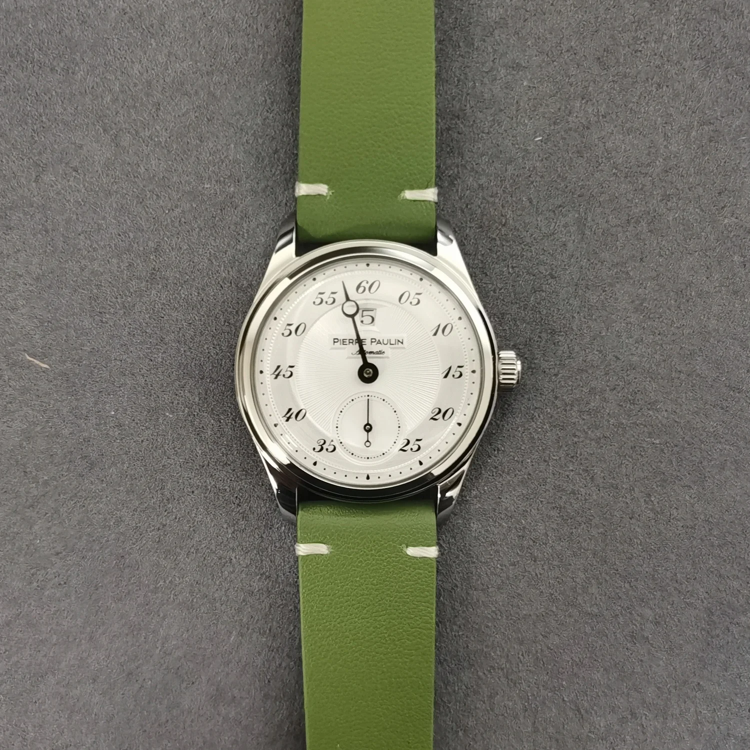 PIERRE PAULIN Men Pilot Watch 34mm Jump Hour Automatic Mechanical Wristwatch 50M Waterproof Sapphire Quick Release Strap