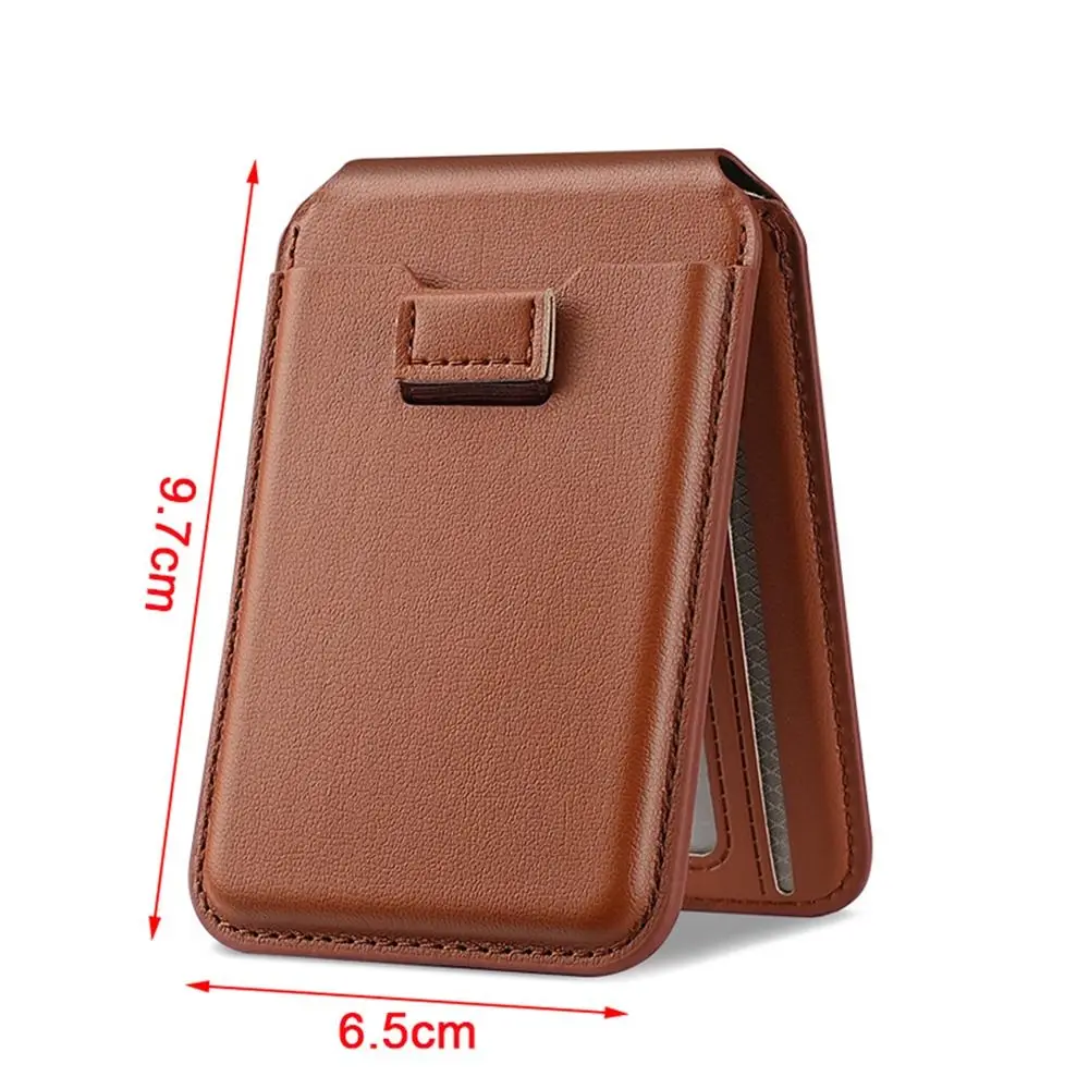 Tempat Kartu Ponsel Kulit PU Baru Dompet Magsafe Portabel Magnetik Tempat Dompet Kulit untuk iPhone 16 15 14 13 12 ProMax