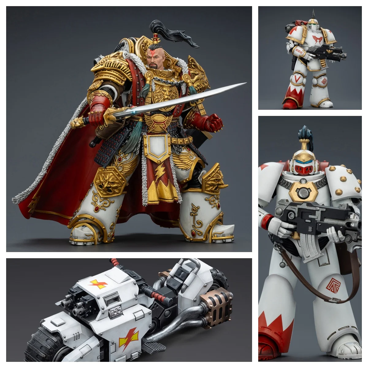 

Фигурка HIPLAY JOYTOY Warhammer: Боевой мотоцикл «Белые Орды» с рисунком рейдеров, Примарх Восьмого Легиона, масштаб 1/18