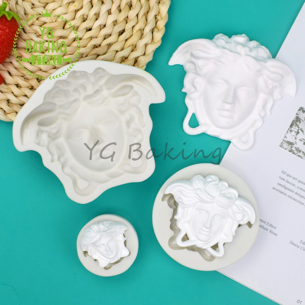 New 3 Size Goddess Head Fondant Silicone Mold DIY Candy Chocolate Cake Decoration Mould Handmade Clay Soap Resin Baking Tools