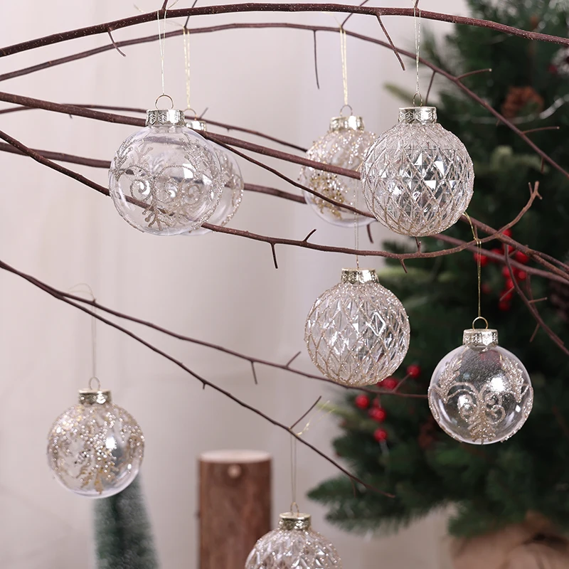 8cm Champagne Christmas Ball Pendant Window Display