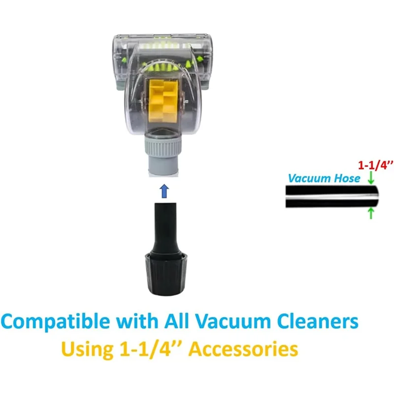 A44T Vacs Hoses فرشاة توربو مدفوعة بالهواء 1-1/4 في فوهة المكنسة الكهربائية متوافقة مع معظم الموديلات