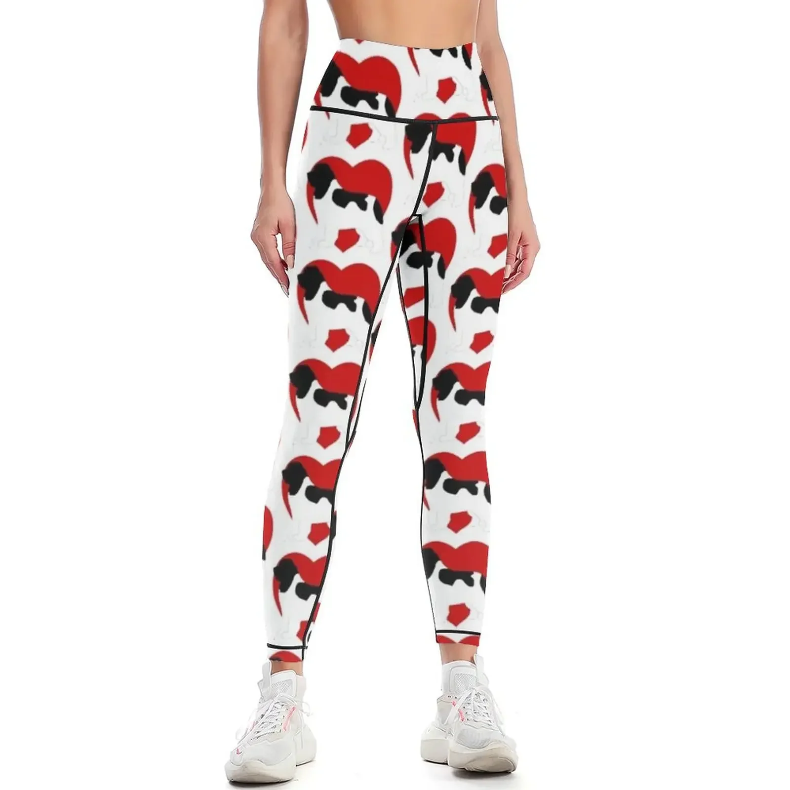 

Landseer Newfoundland Dog Love Leggings Women sports Golf wear joggers for sports tennis for Womens Leggings