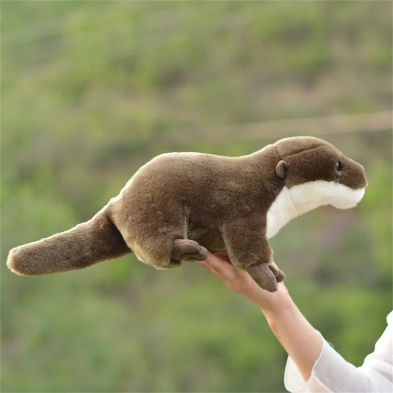 Jouet en peluche de Simulation de loutre 46cm, Animal en peluche réaliste, poupée douce pour enfants, cadeau d\'anniversaire et de noël