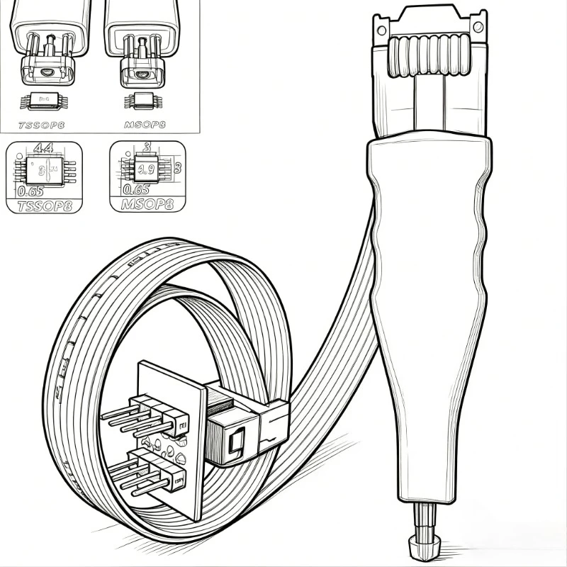 1pcs for tssop8 msop8 chip download burn write probe spring needle flash eeprom chip burner cable