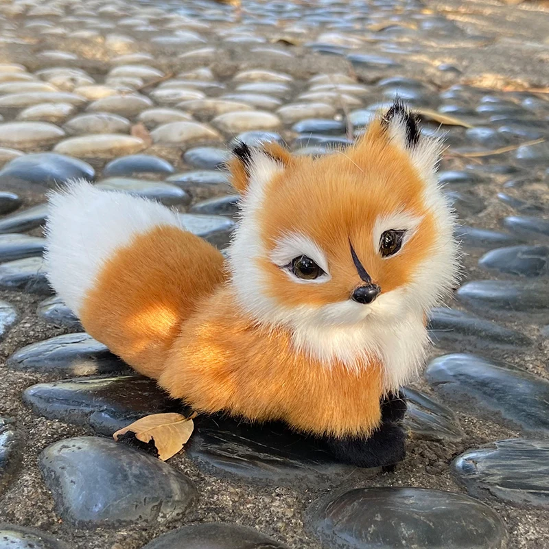 Gesimuleerde dierenknuffel Kleurrijke vos Nieuwjaar Kerstcadeau Schattige pop Huisdierpop Desktopdecoratie