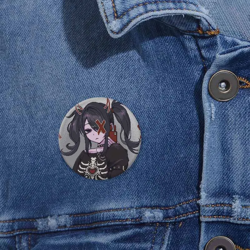 58mm Needy Girl Overdose Cute Cartoon Button Pin Pixelation KAngel Ame-Chan Gothic Lolita Brooch Badge Bag Decor Fans Collect