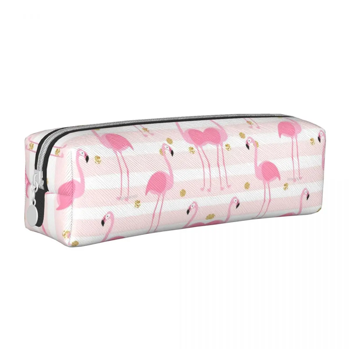 Flamingo Pattern Pencil Case Pinkling Kawaii College Pencil Bag Girls Boys PU Leather Retro School Pencil Cases DIY Stationery