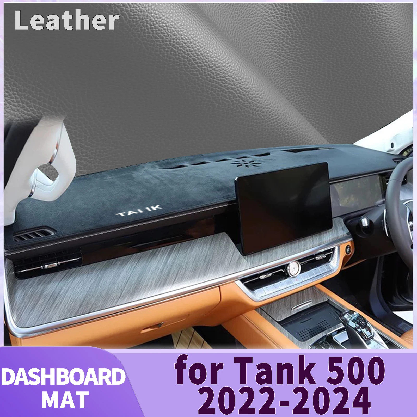 

fit for GWM Tank 500 2022 2023 2024 WIHTE LOGO Car Accessories Dashmat Dashboard Cover Pad DashMat Sunshade Protective Carpet