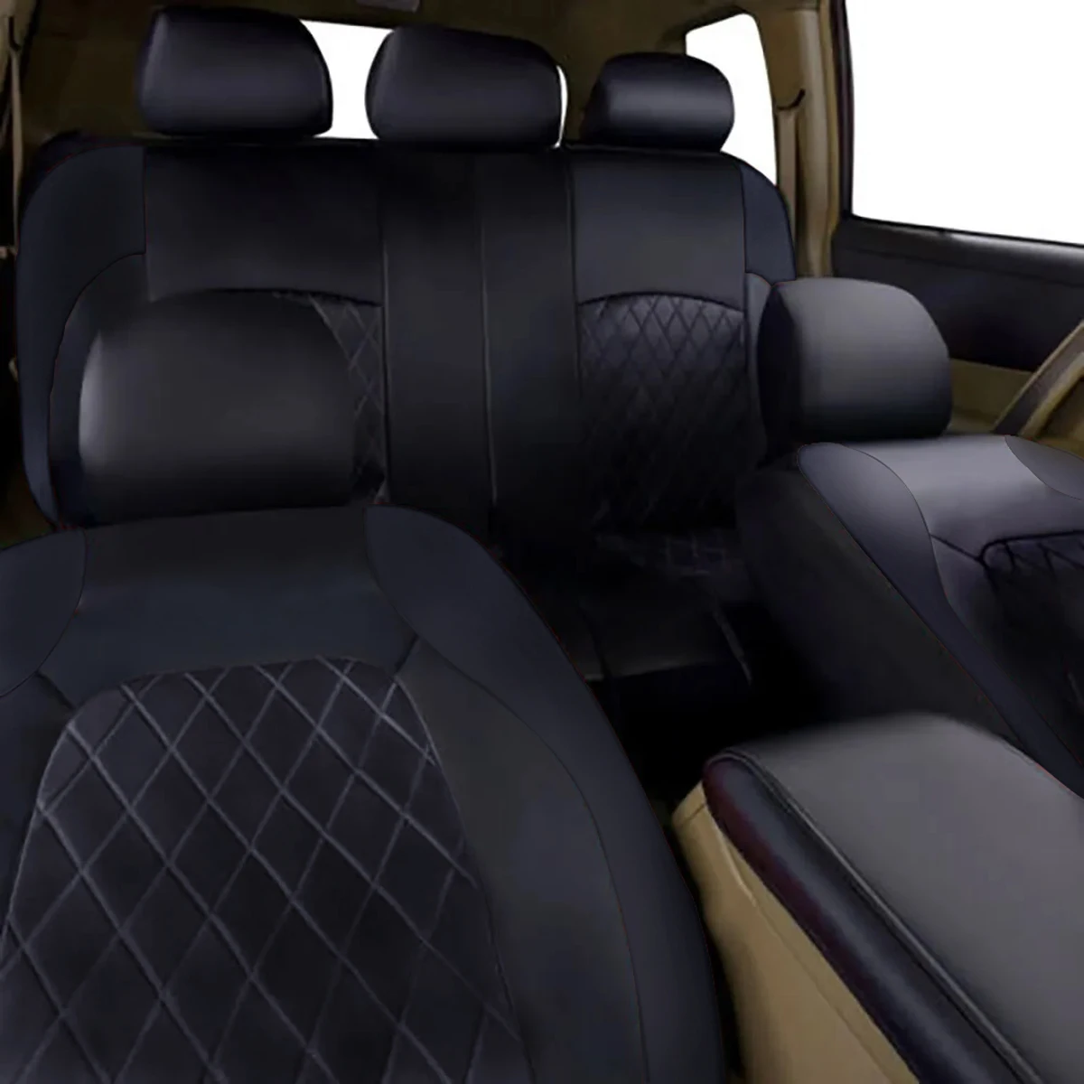 Ganzjahres-Autositzbezug aus PU-Leder, vollständig umschlossener Sitzschutz, wasserdicht, universelle Passform, Limousine, SUV, Pick-up-LKW-Sitz – Detail 23