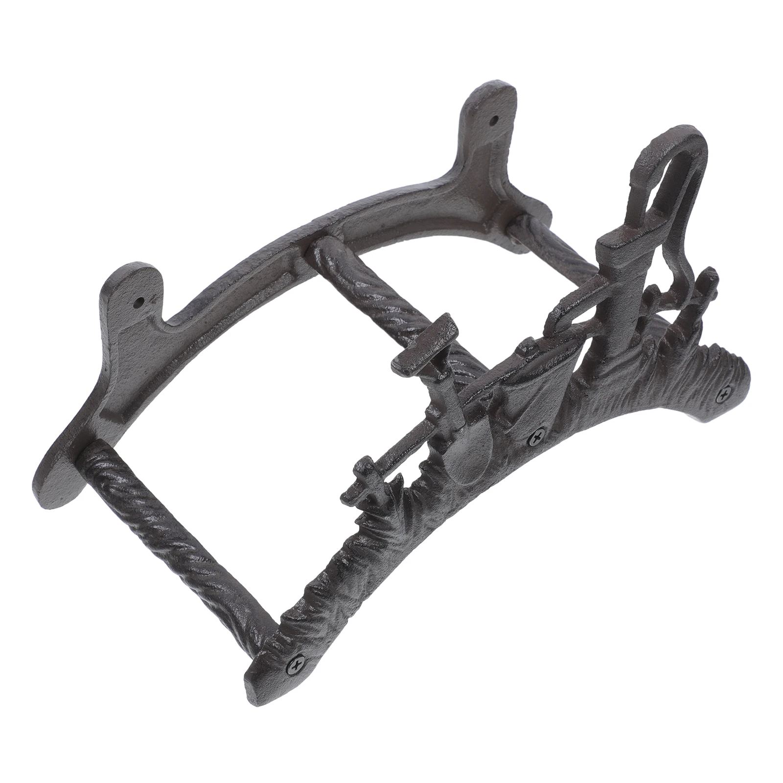 

Retro Wall Pipe Storage Rack Vintage Garden Iron Decorative Hose Holder Mount Outdoor hose reel water pipe organizer yard tool