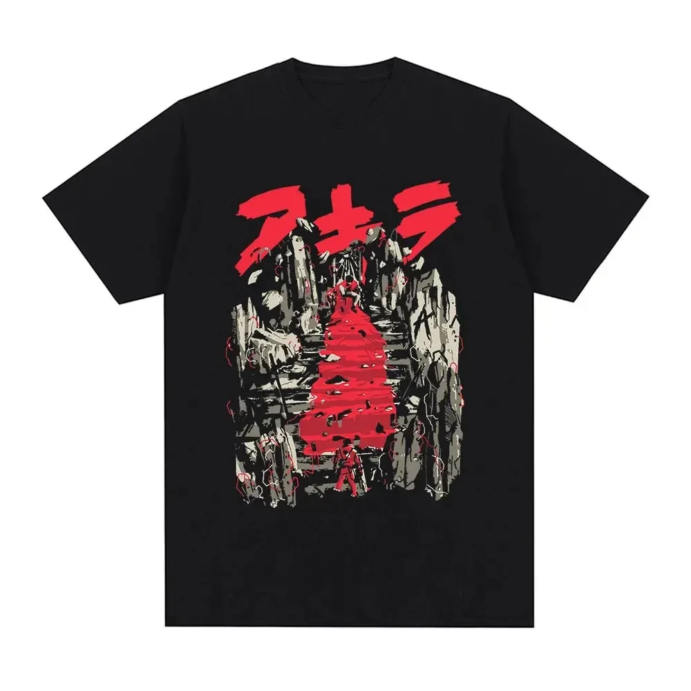 Japanese Anime Neo Tokyo Akira Tshirt Movie Science Fiction Manga Shotaro Kaneda Men Short Sleeve T Shirt Hip Hop Cotton T-shirt