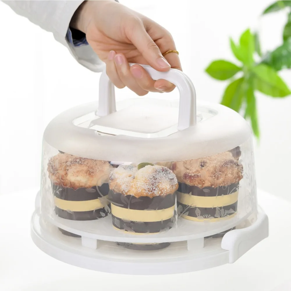 Transparent Lid Cake Carrier Locking Clips Spill Proof Cheesecake Container Airtight Box Reusable Design Dessert Carrier