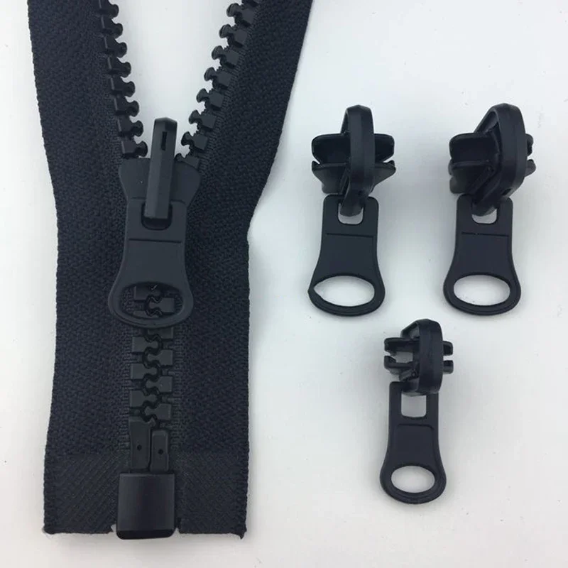 Meetee 2Pcs 60-250cm 5# 8# 10# Resin Open-end Zipper Rotating Double Side Slider for Coat Down Jacket Zippers Tent Sew Accessory