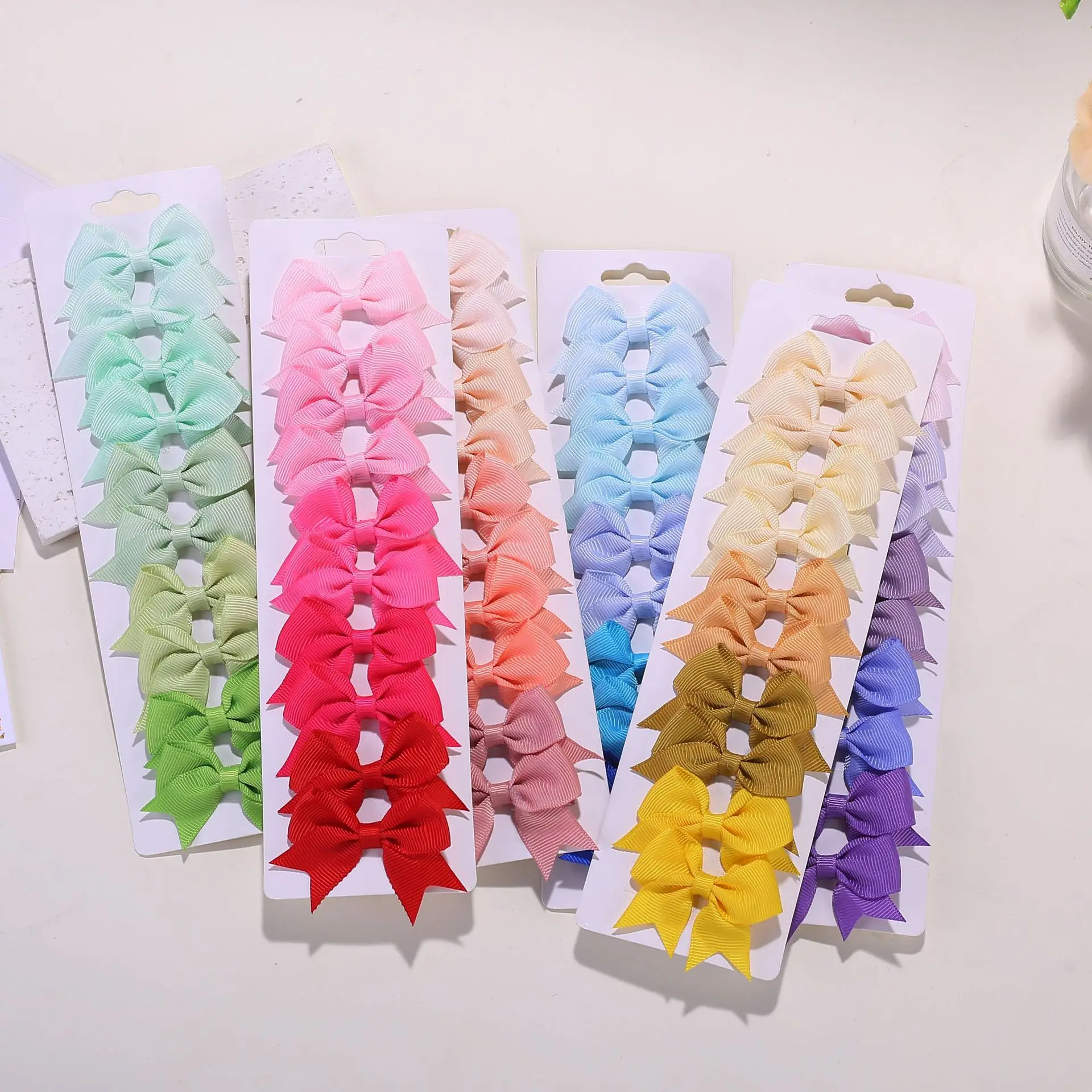 

60pcs Children Hair Clip Ribbon Hairbow Barrettes for Children Hairpin Grosgrain Newborn Headwear Candy Colors Bowknot for Kids