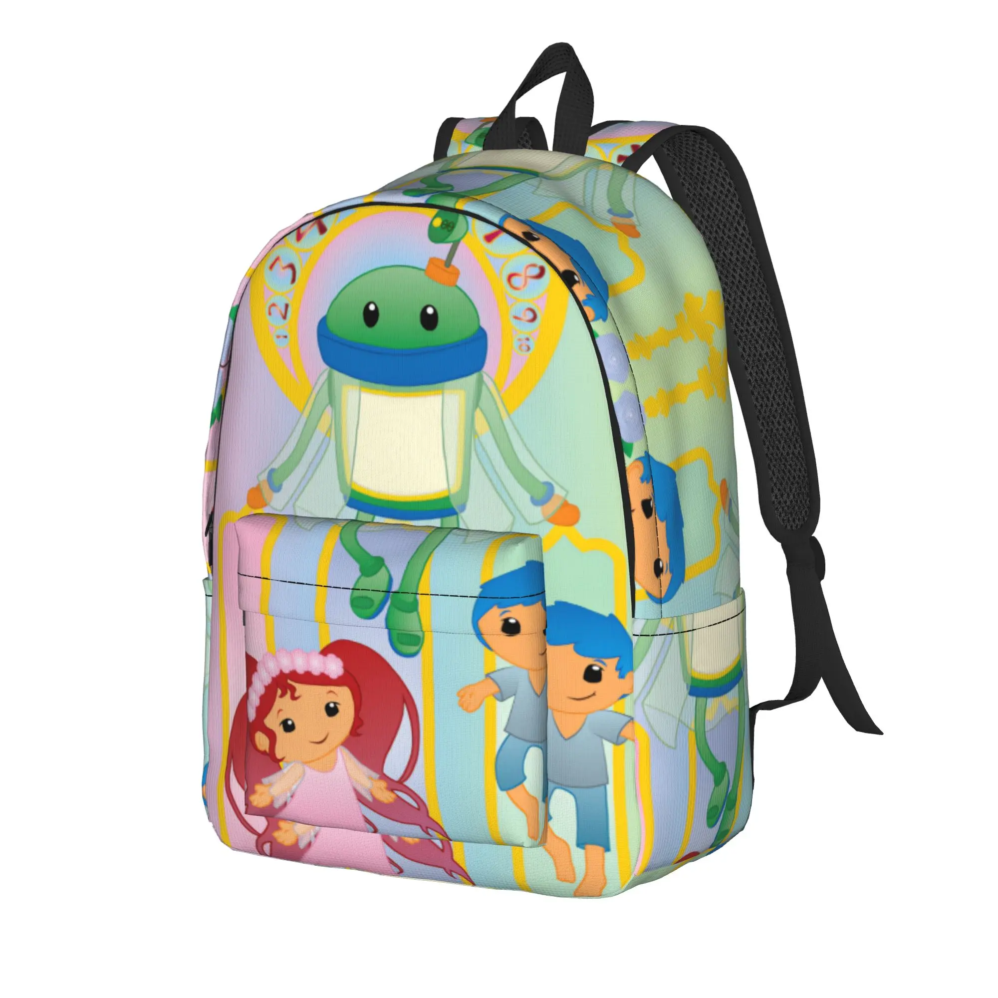 Clock Border Team Umizoomi Backpack  University Backpacks Student Unisex Designer Large School Bags Stylish Rucksack