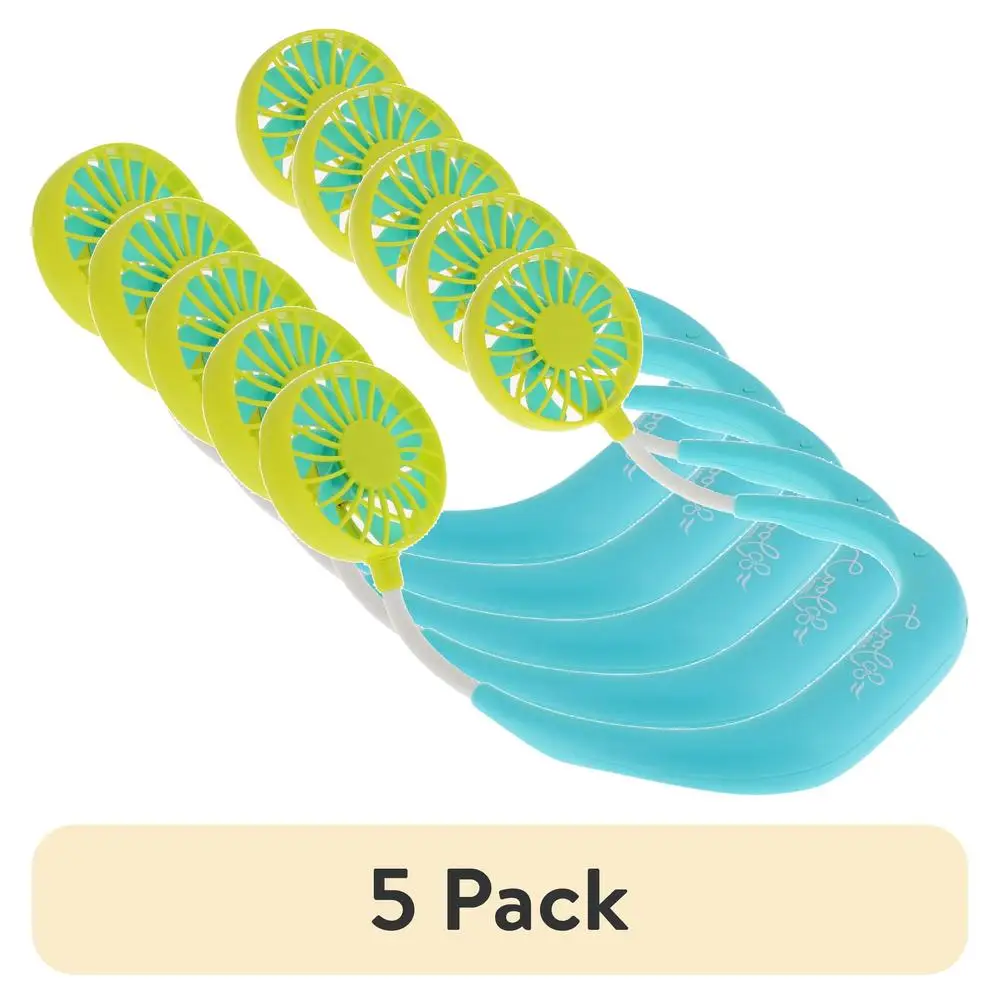 5 パック充電式ウェアラブルパーソナルファン 3 スピードフレキシブルアーム USB 冷却デバイス屋内屋外ハンズフリー使用