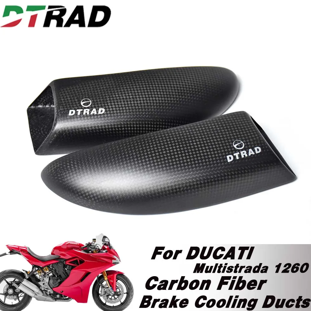 Carbon Fiber Front Brake Cooling System Air Ducts Mounting Kit For DUCATI Supersport 2017-2019 Modified Caliper Radiator Guard 