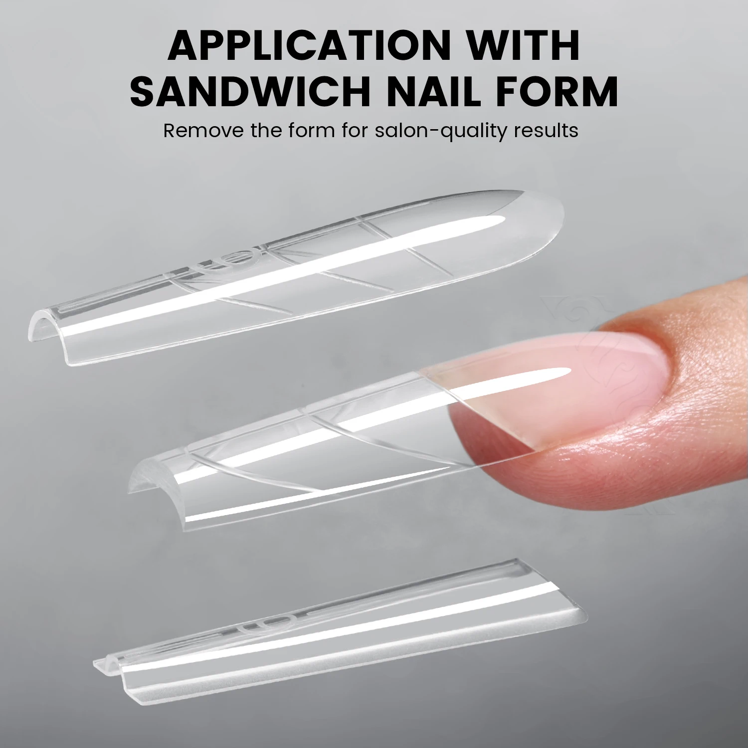 YOKEFELLOW Pureform 5pcs Clear Poly Gel Large capacity 50g HEMA & TPO Free Ultra Transparent Nail Extension Gel for Professional Salon Use (PF01 Crystal Clear)