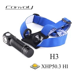 Convoy-ハイパワーLEDヘッドランプxhp50.3 hi,21700フラッシュ,キャンプや釣り用のライト,ヘッドランプ