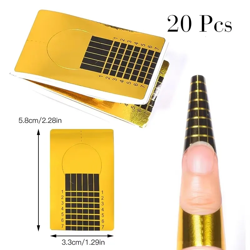 1 Pack of French Manicure Form Tips Acrylic Uv Gel Extension Curling Form Building Gel Stickers Art Nail Template Nail Art Tools