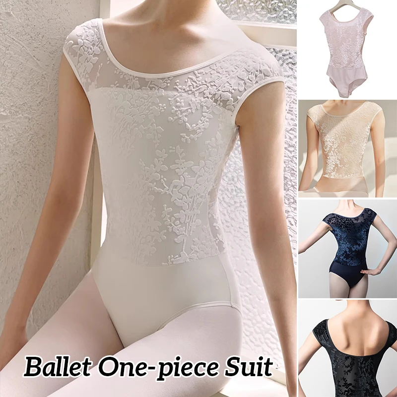

Adult Women's Ballet Practice Suit Elegant Lace Style One-Piece Performance Costume Yoga Air Dance Gymnastics Coverall