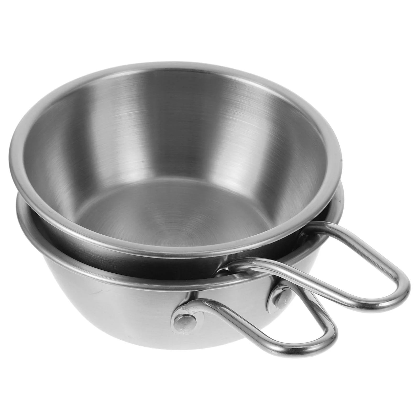 

2 Pcs Stainless Steel Rice Bowl Container with Handle Small Soup Cups Handles