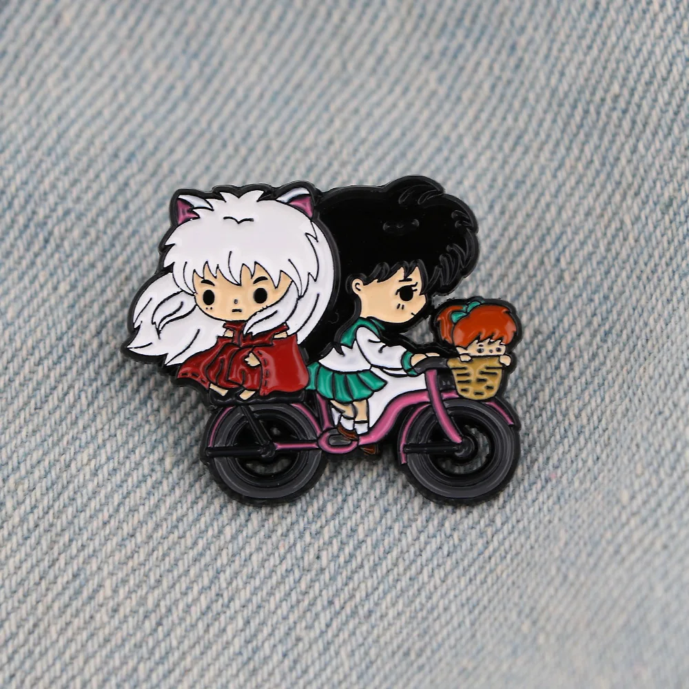 الكرتون إينوياشا هيغوراشيكاغومي شخصية بروش دبابيس لطيف Q نسخة أنيمي الشكل المينا تأثيري التلبيب دبابيس مجوهرات هدية ل Fr