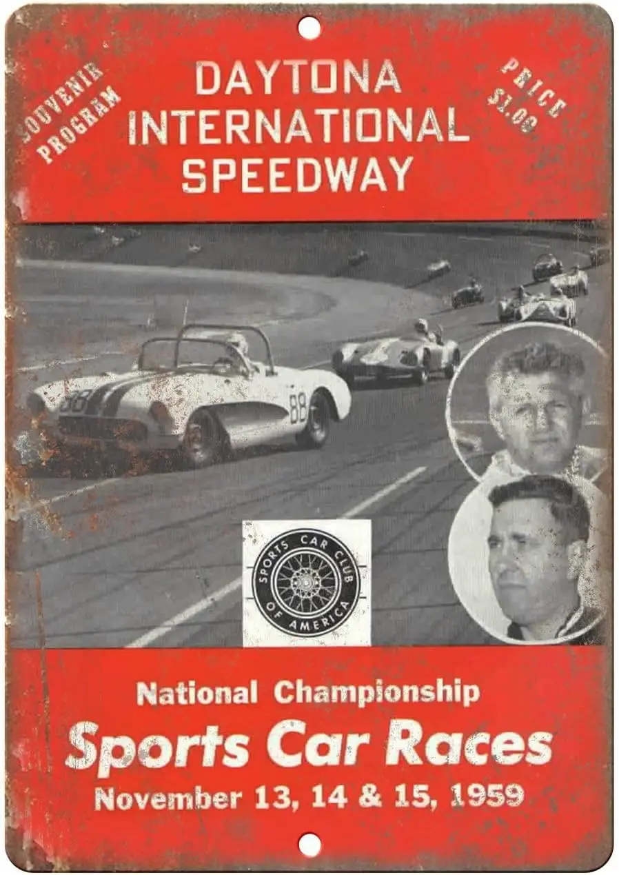 CN-Tin Sign Auto Racing Daytona International Speedway Car Races Metal Sign, Metal Wall Signs Tin Plaques 8 X 12 Or 12 X 16 sign