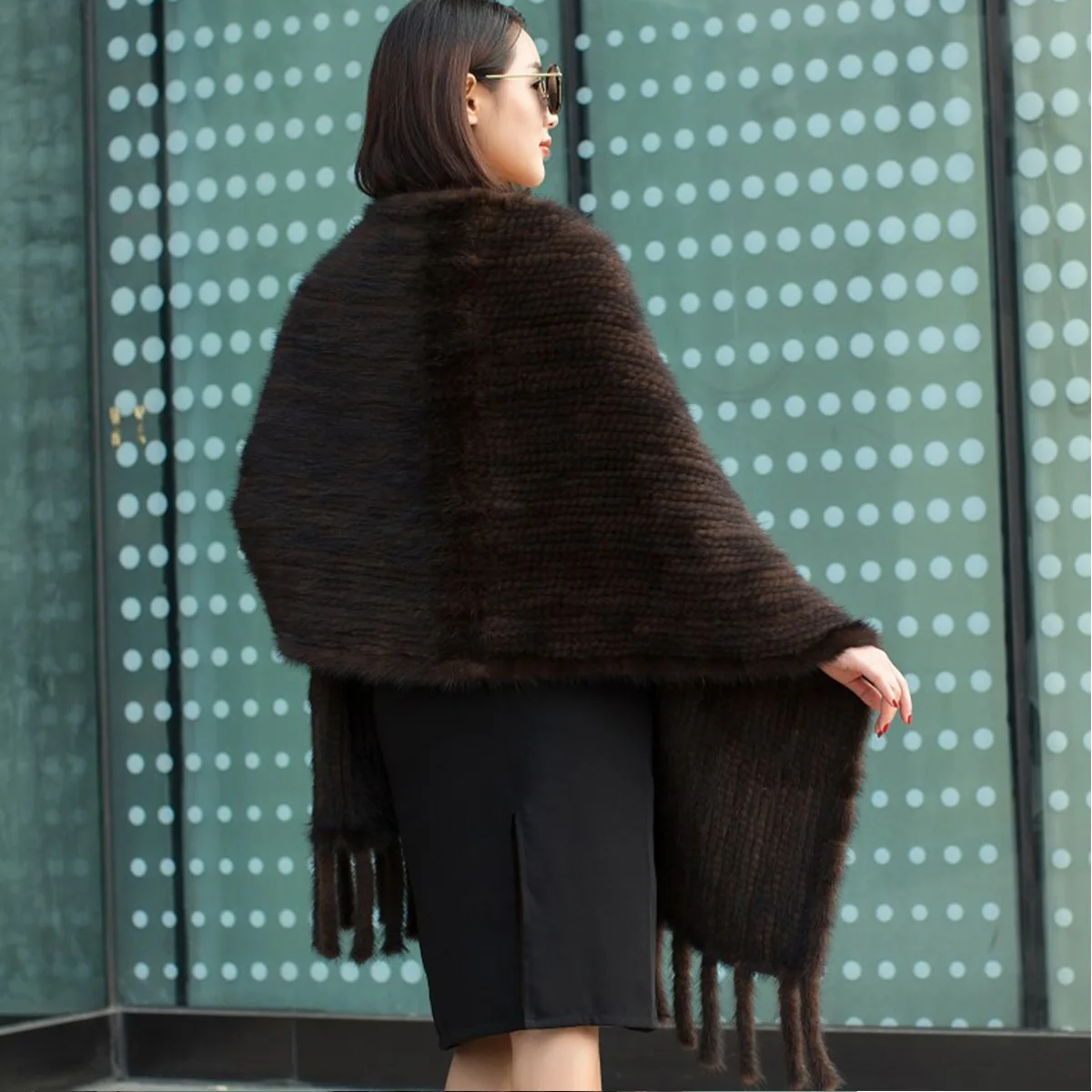 Real Mink Fur Shawl With Mink Fur Scarf Women's Genuine Leather Fur Shawl New Arrival Women's Shawl FEIMANYUAN
