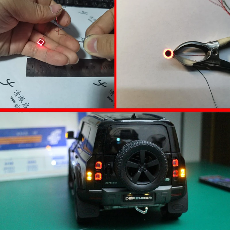 Seltsame Modellierungslampe Modell Szene Atmosphäre LED-Licht Quadratisch Rund Blinker Anpassen für 1/10 1/14 1/18 RC Modellautoteile