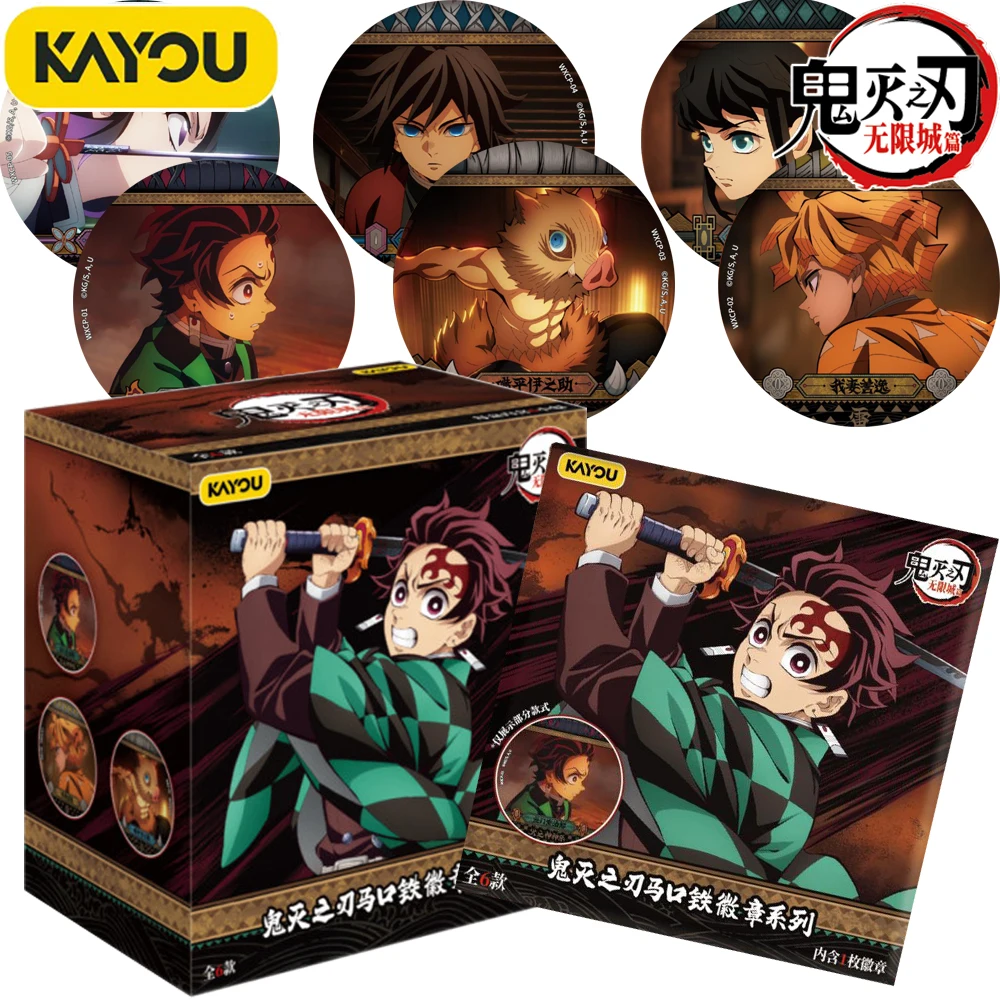 

Original KAYOU Demon Slayer Badge Kamado Tanjiro Agatsuma Zenitsu Cosplay Brooch Accessories for Backpack Anime Peripheral Gifts