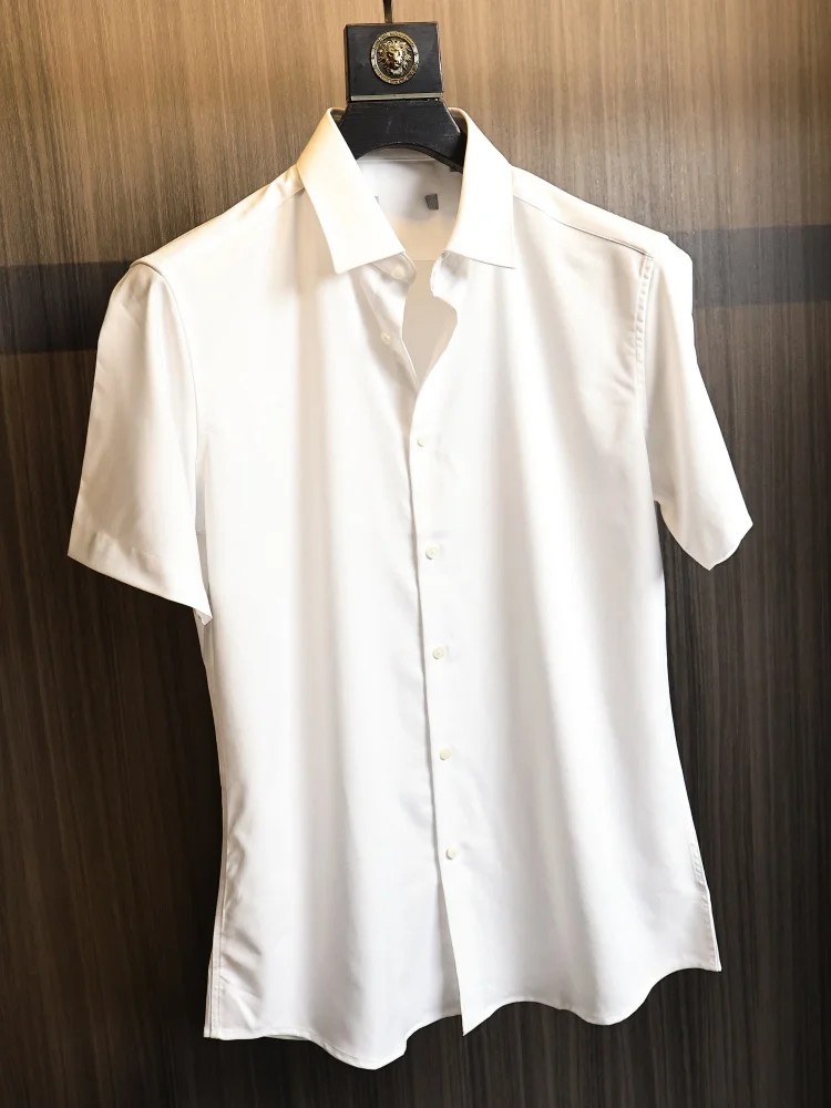 

Business Casual Men's Short Sleeve Shirt Breathable Comfortable Summer Commute Versatile Standard Fit Polyester Blend Shirt