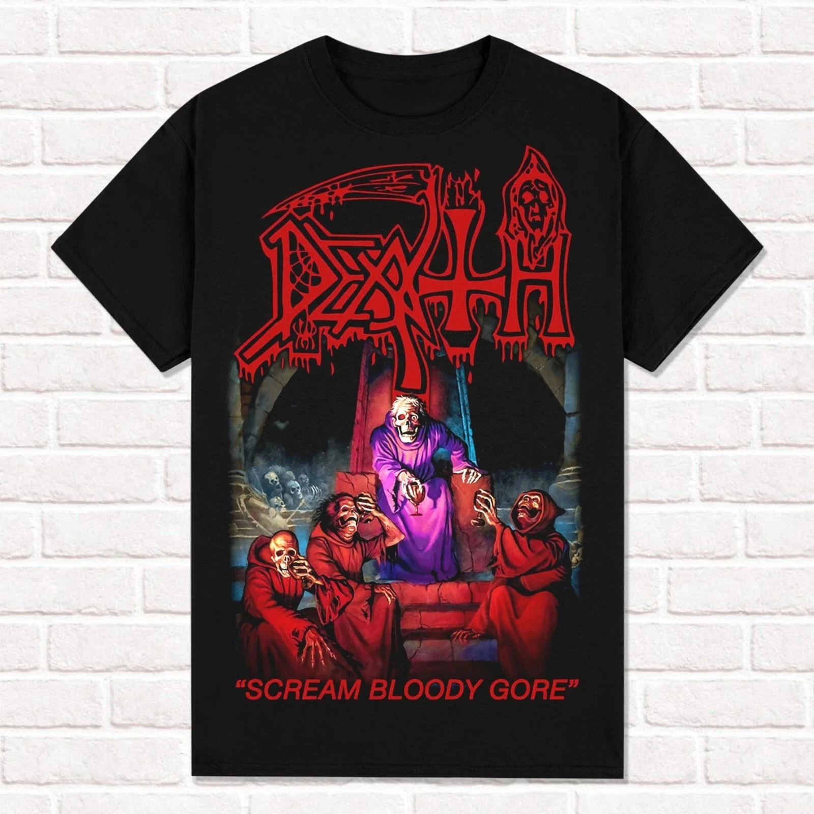 Death Black T-Shirt Scream Bloody Gore 1987 Technical Progressive Death Metal Unisex Cotton Short Sleeve High Street