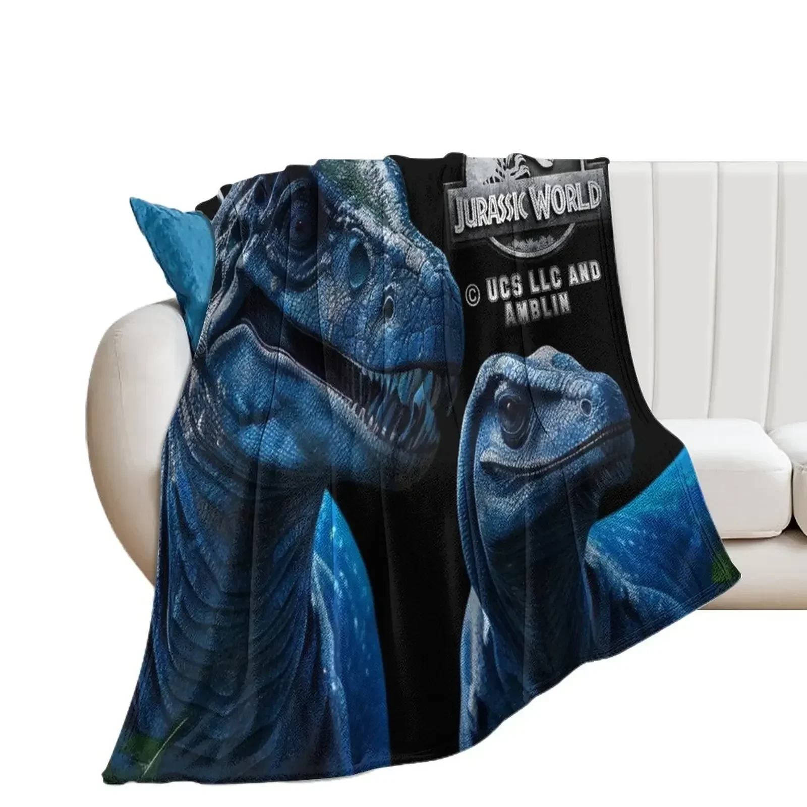 

Jurassic World Blue Raptor Family Throw Blanket For Decorative Sofa Decorative Throw warm for winter bed plaid Blankets