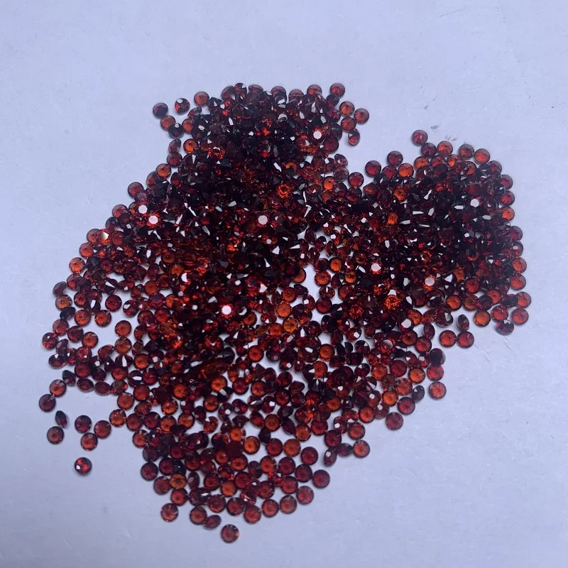 

Ruif High Quanlity 1.0mm-5.0mm Round Shape Natural Mozambique Red Garnet and Orange GarnetLoose Gemstones for Jewlry Making