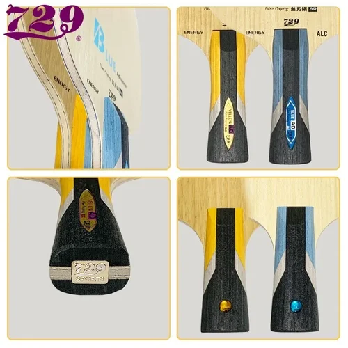 Imagen 2 del producto 729 Amistad Amarillo KLC AD Hoja de tenis de mesa 5 Madera 2 Arylate Carbono Hoja de Ping Pong Profesional Azul ALC AD Offensivo