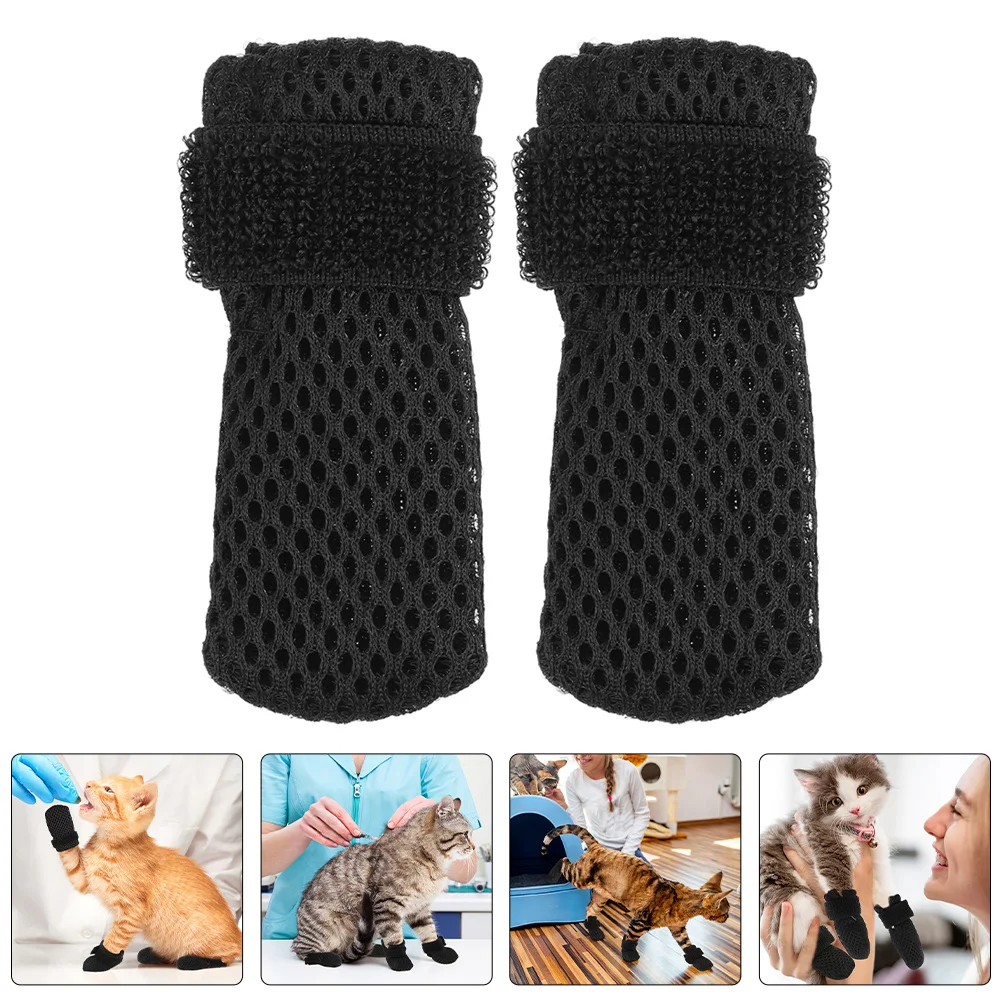 

4Pcs Breathable Cat Mittens Soft Mesh Claw Protectors Prevent Scratching during Medication Bathing Grooming Ideal for All