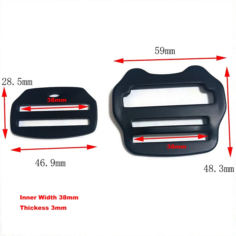 A Set 38mm Aluminum Non-Slip Hip Ladder Lock Buckle Sport Equipment Metal Strap Adjuster Belt Quick Disconnect Buckle for Bag