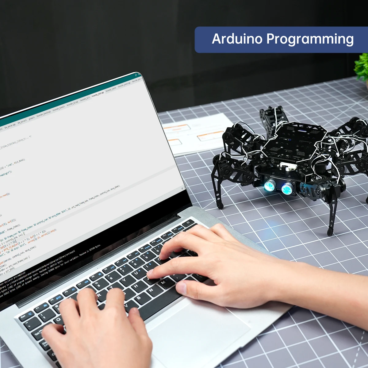 GOOD Hiwonder MiniHexa AI Hexapod Robot with AI Vision & Voice Interaction, Support Arduino Programming & Sensor Expansion