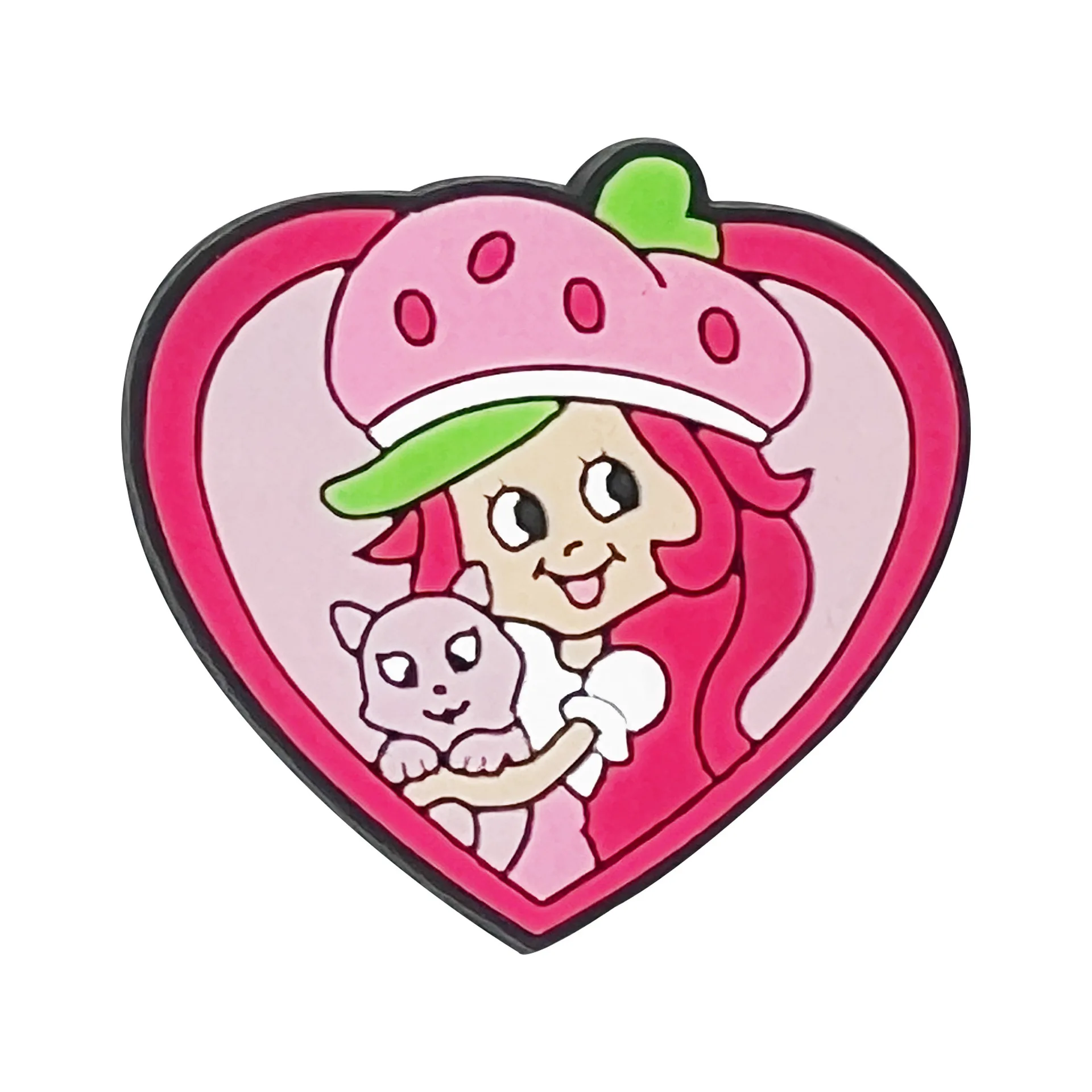 9/27pcs/set Cute Strawberry Girl Cartoon Series for Cartoon Shoe Charms Accessories DIY Decoration for Classic Clog Kids Gifts image 2