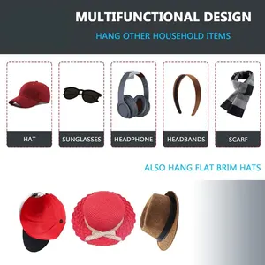 Minimalist Baseball Hat Sticking Hook, Traceless Hook, Simple Rack Design, Ear Phone Storage, Store Paste, Black, 5 PCs, 10pcs, New 8 Main Sales Base Individual Bed Used - №6