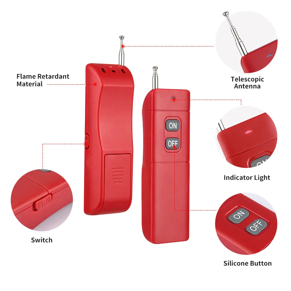 نظام أمان عالي الديسيبل يعمل بالتردد الراديوي العالمي، إنذار صوتي خفيف عبر الحدود، جهاز تحكم عن بعد لاسلكي 433 ميجا هرتز لعامل مكافحة الحرائق