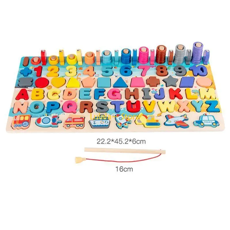Y4QA Drewniana tablica do zajęć ABC alfabet edukacyjna zabawka matematyczna chłopiec dziewczyna ćwiczenia dłoni prezent