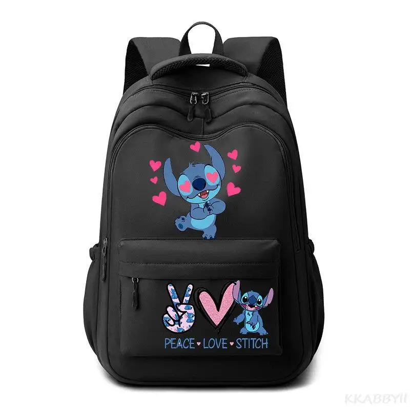 Cartoon Lilo And Stitch Backpack Boys Girls School Bags Laptop Rucksack Travel USB Backpack Large Capacity Bookbag For School