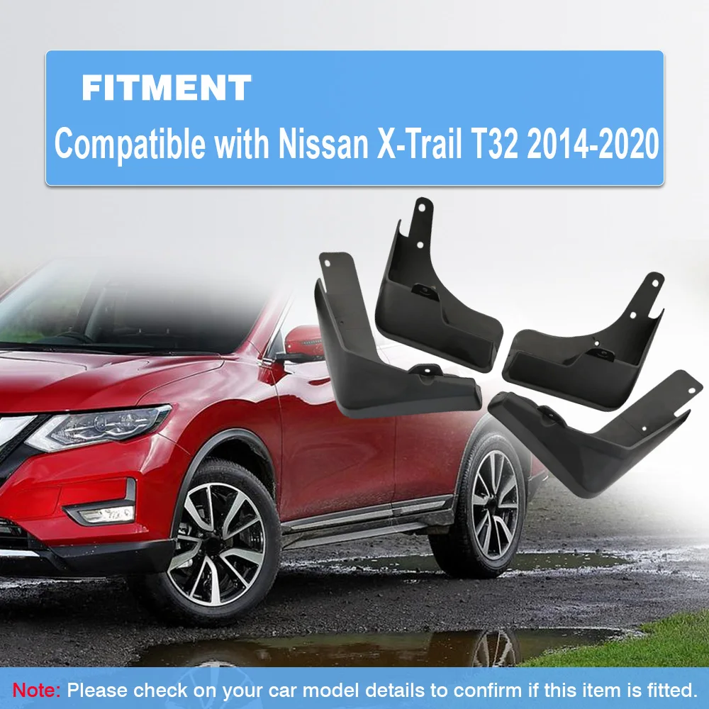 

Black Front and Rear Car Mud Flaps Splash Guards Fender Mudguard for Nissan X-Trail T32 2014-2020